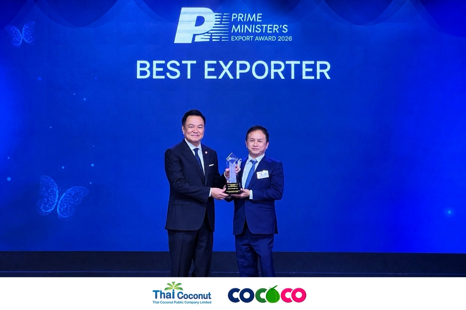 “COCOCO” คว้ารางวัล Prime Minister’s Export Award 2026 “ผู้ประกอบธุรกิจส่งออกยอดเยี่ยม (Best Exporter)” ตอกย้ำศักยภาพผู้ส่งออกไทยสู่เวทีโลก